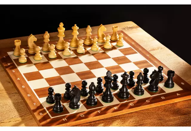 Tournament chess set No. 6 - 58mm board + German Knight 3.75" figures